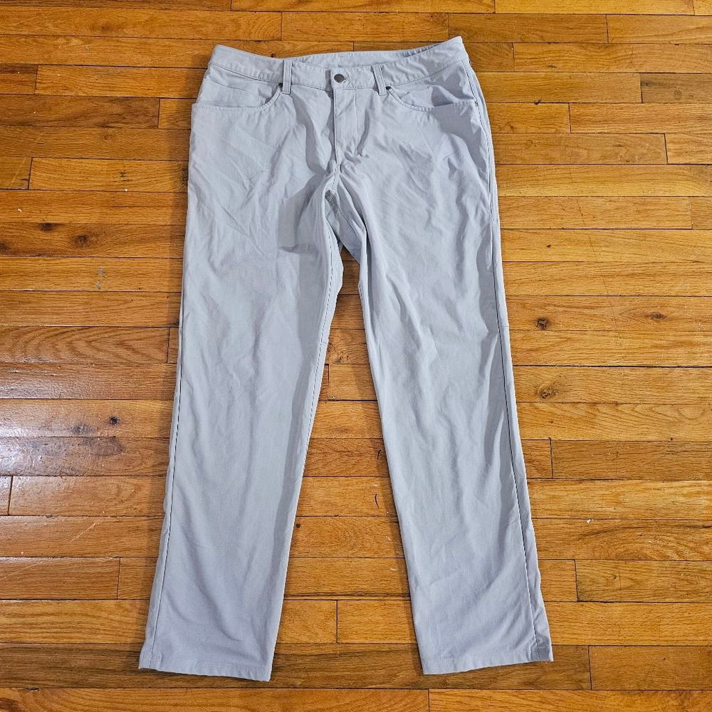 Lululemon Mens Commission Pants Gray Warpstreme Size 34x29 Slim